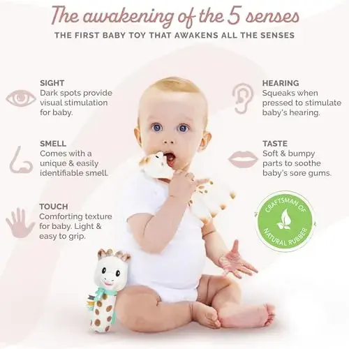 Sophie La Girafe Conjunto de Chocalho Peluche Cri-Cri Cinza Bebês