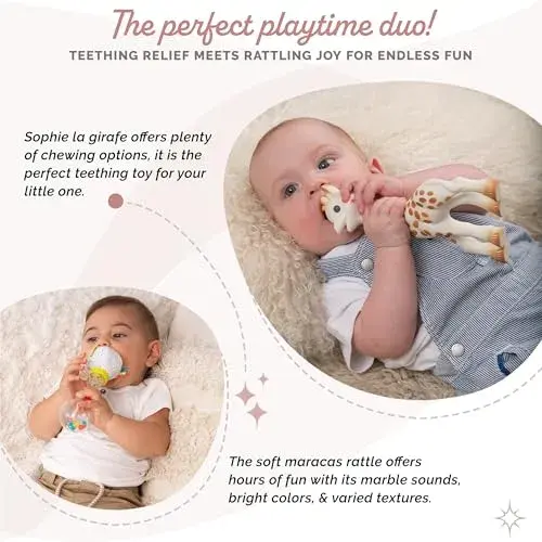Sophie la Girafe Conjunto Prenda Girafa + Roca Maracas