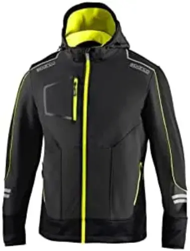 Sparco 82371 Jacket With Hood M Preto Poliéster e Spandex Impermeável