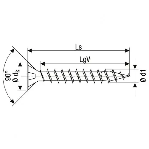 Spax Parafusos de Madeira Zincado 3,5x25mm Cabeça Escareada