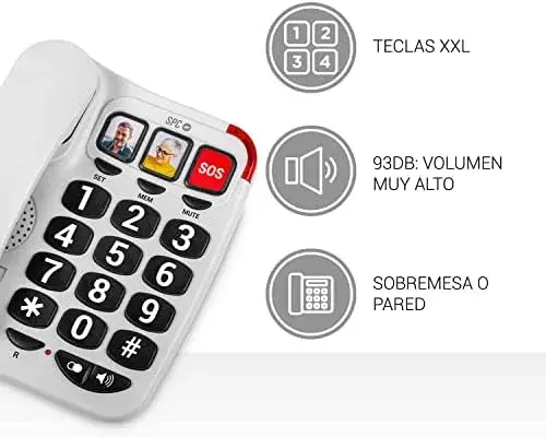 SPC Comfort 3295B Branco Telefone Fixo para Idosos