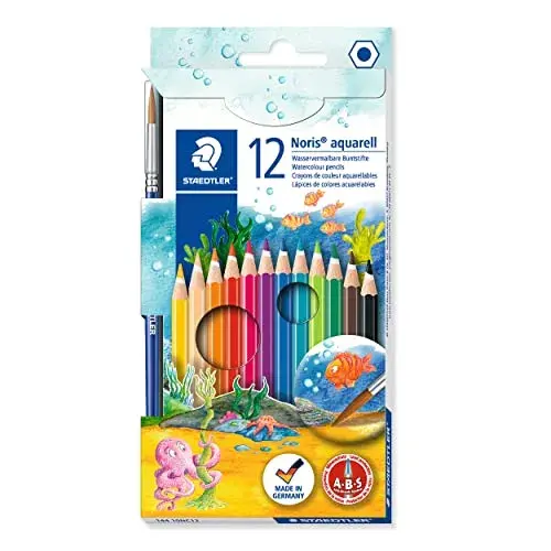 Staedtler Lápis de Cor Aguarelável 12 un. Hexagonal com Mina Suave