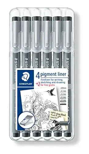 Staedtler Mascador Pigment Liner Preto 6 Un.