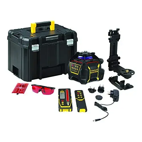 Stanley Nível a Laser Rotativo RL700L 600m Vermelho com Controle Remoto e Acessórios