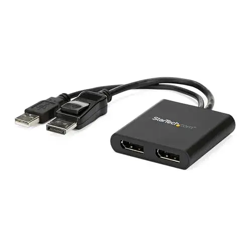 Startech Adaptador DisplayPort + USB Macho 25 cm 2xDisplayPort Fêmea