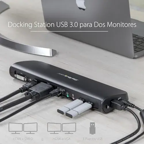 Startech.com Docking Station Dois Monitores HDMI VGA DVI Preto