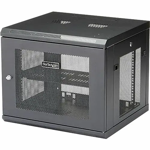 Startech RK920WALM Bastidor de Parede 9U Compatível com Equipamentos em Rack Preto