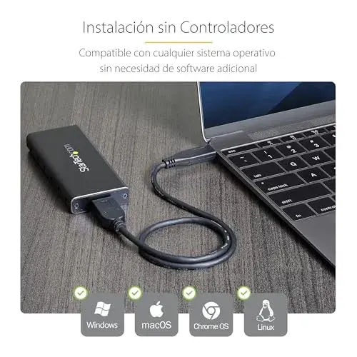 Startech.com SM21BMU31C3 Compartimento SSD Preto