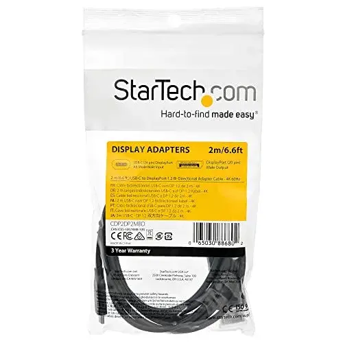 Startech Cabo Conversor USB-C para DisplayPort 2m Preto