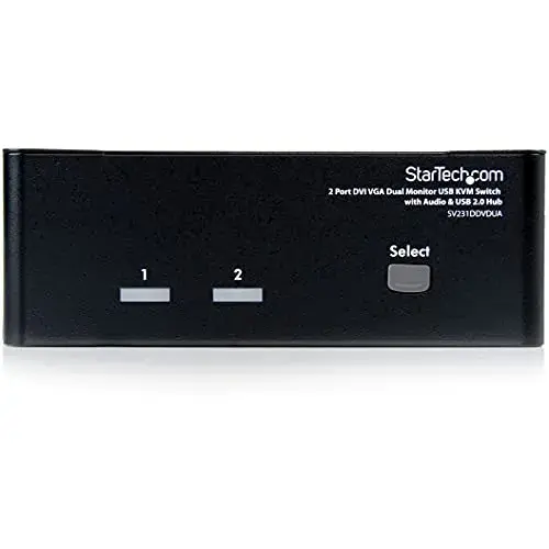 Startech Switch KVM 2 portas DVI VGA Áudio USB