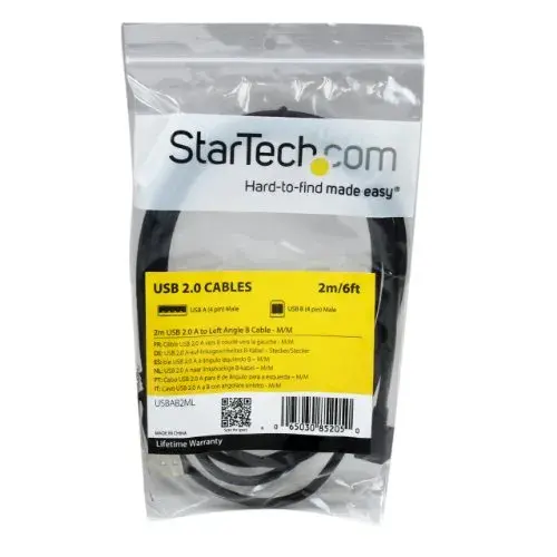 Startech USB A Macho para USB B Macho 2m Angulo Esquerdo
