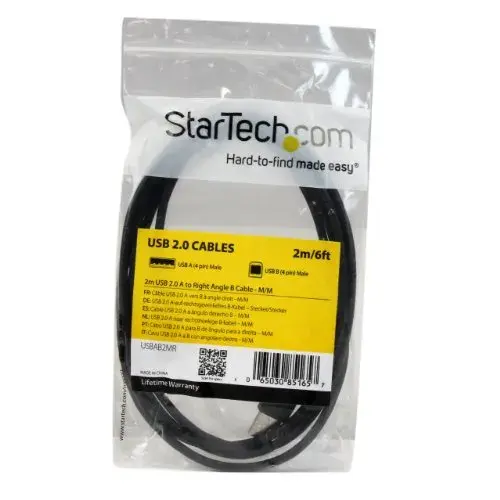 Startech USBAB2MR Cabo USB a Macho 2m USB A a USB B de 90°