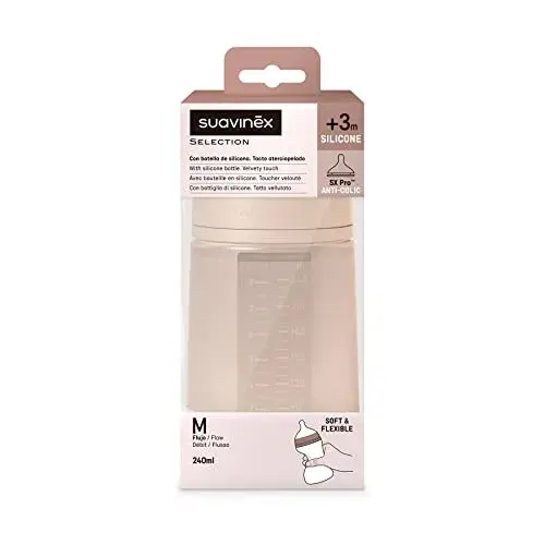 Suavinex Biberão Silicone SX Pro Fluxo Médio 240ml Rosa