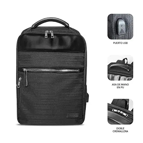 Subblim Mochila Business V2 15.6″ Preta Com USB