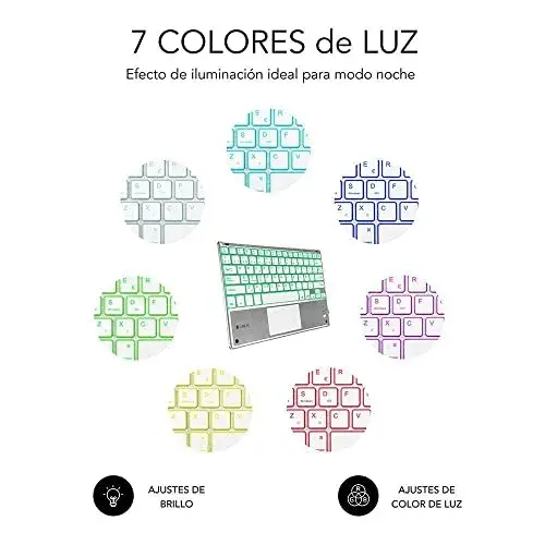 Subblim Smart Backlit Bluetooth Teclado com Touchpad Prateado Branco