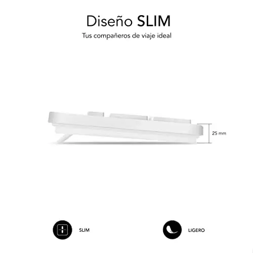 Subblim SUBKBC0SSK51 Teclado USB Fios Silencioso Branco