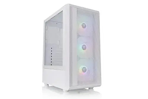 Thermaltake S200 Midi Tower PC Branco com 3 Ventiladores ARGB