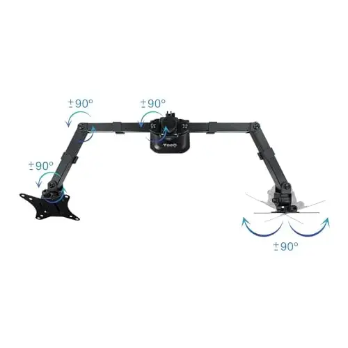TooQ Suporte de Mesa Duplo para Monitor 17-27″ Preto