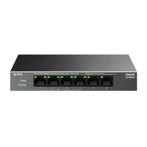 TP-Link LS106LP Switch de Rede 10/100Mbps 6 Portas Preto