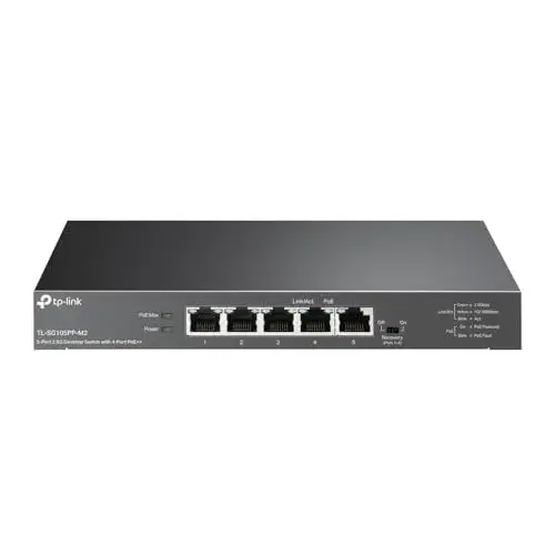 TP-Link NWTL-SG105PP-M2 switch não-gerido 2.5G 5 portas Preto