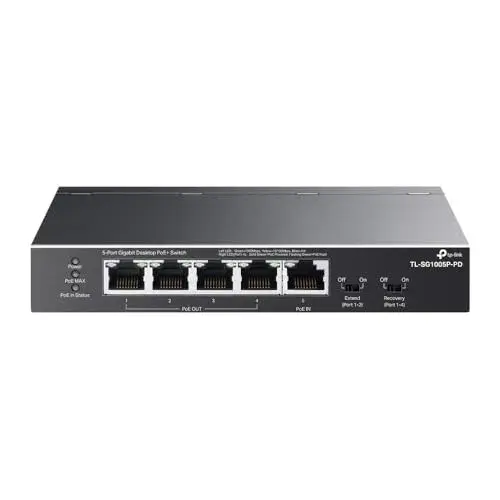 TP-Link TL-SG1005P-PD Switch Gigabit PoE 5 Portas Preto