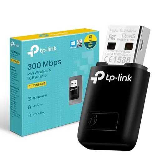 TP-Link TL-WN823N Adaptador USB Wi-Fi N 300 Mbps Wi-Fi 4 Preto