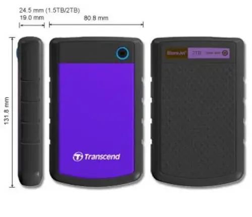 Transcend TS2TSJ25H3P 2TB USB 3.0 Roxo