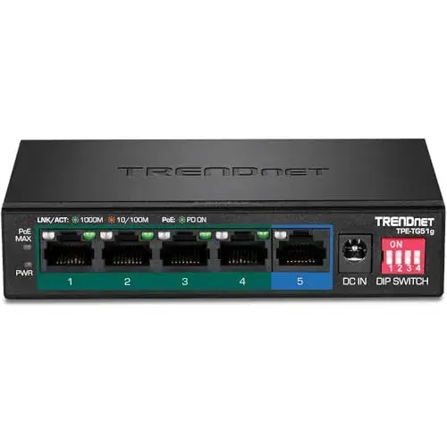 Trendnet TPE-TG51G Switch 5-Port Gbit Poe+ 60W Multicolor
