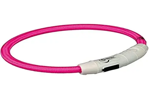 Trixie Colar Luminoso Flash Light USB Pink 45cm