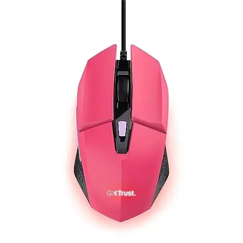 Trust GXT 109P Felox 6400 DPI USB Rosa Iluminado