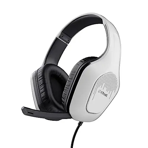 Trust GXT 415PS Zirox Headset Gaming com microfone ajustável Branco
