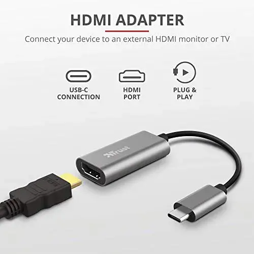Trust Adaptador Gráfico USB-C para HDMI Ultra HD 4K com Áudio Multicanal