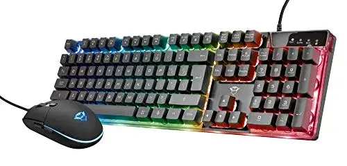 Trust GXT 838 Azor Teclado Membrana RGB com Fio Preto
