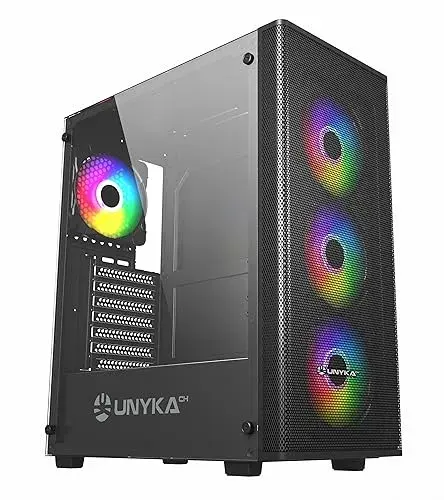 Unyka ATX MIR 100 ARGB Caixa de PC Preto com Ventoinhas RGB