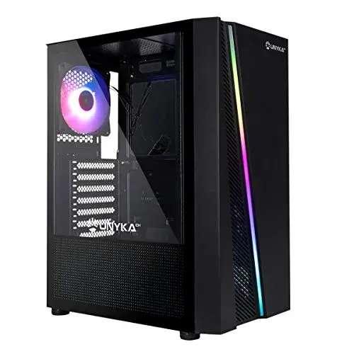 Unyka Glayze ATX Caixa de PC Preto com Painel de Vidro Temperado e RGB