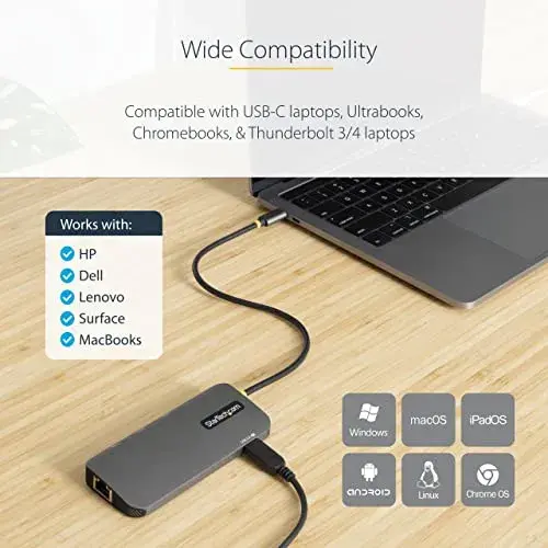 Startech.com Docking Station USB-C HDMI 4K/3x USB 3.2/Gigabit Ethernet/USB-C PD