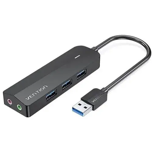 Vention Chibb Hub USB 3.0 com Placa de Som 3 portas