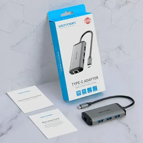 Vention CNCHB Docking Station USB-C para HDMI USB 3.0 RJ45