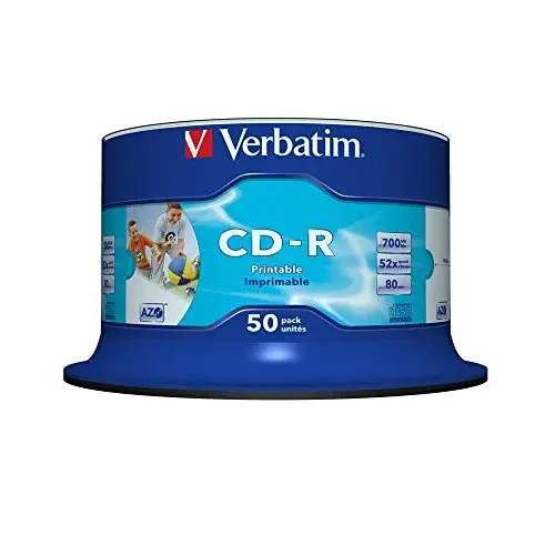 Verbatim CD-R 700MB 52X Spindle Printable Inkjet AZO