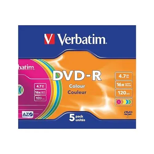 Verbatim DVD-R 4,7 GB 16X Slim Case Pack 5 unidades