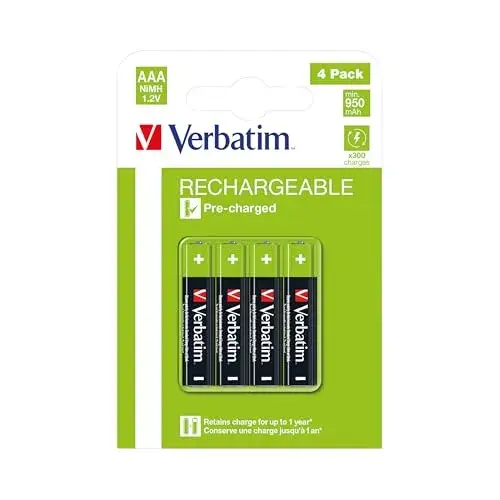 Verbatim Pilhas AAA Recarregáveis 1000mAh 1.2V