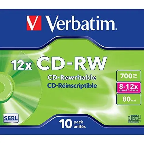 Verbatim CD-RW 700MB 12x Pack 10 unidades
