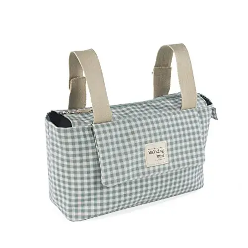 Walking Mum Bolsa Organizadora Carrinho Capacidade Grande Vichy Verde