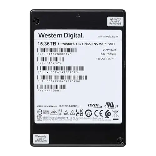 Western Digital 0TS2375 15.36TB SSD PCI Express 4.0