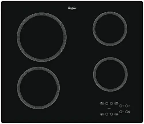 Whirlpool AKT 801 7500W Placa Vitrocerâmica preta com controle touch