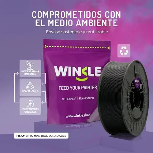 Winkle Filamento PLA HD 1.75mm Preto Azeviche 1kg
