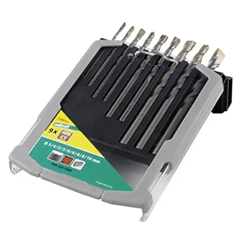 Wolfcraft Conjunto Brocas Betão 310mm 9 Unidades