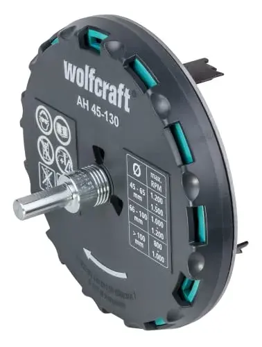 Wolfcraft Serra Copo Ajustável 45-130mm Ajuste Contínuo