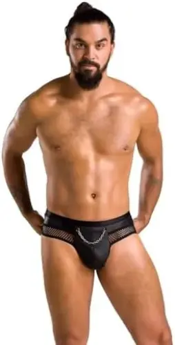 Passion 030 Slip aberto Tom preto L/XL