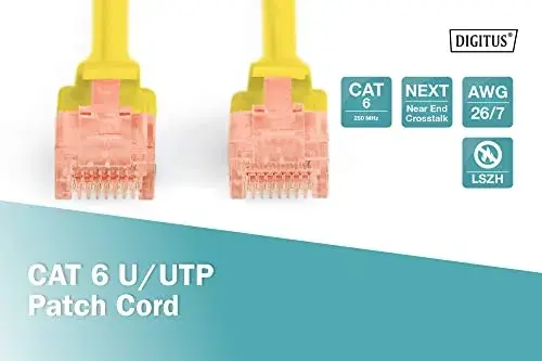Digitus DK-1617-010/Y Cabo Ethernet CAT6 1M Amarelo